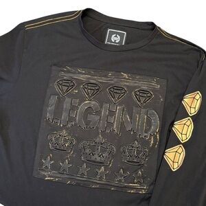 CR24 Chrome Edge Legend Puff Imprint Black Gold T-Shirt Diamond Crown Medium